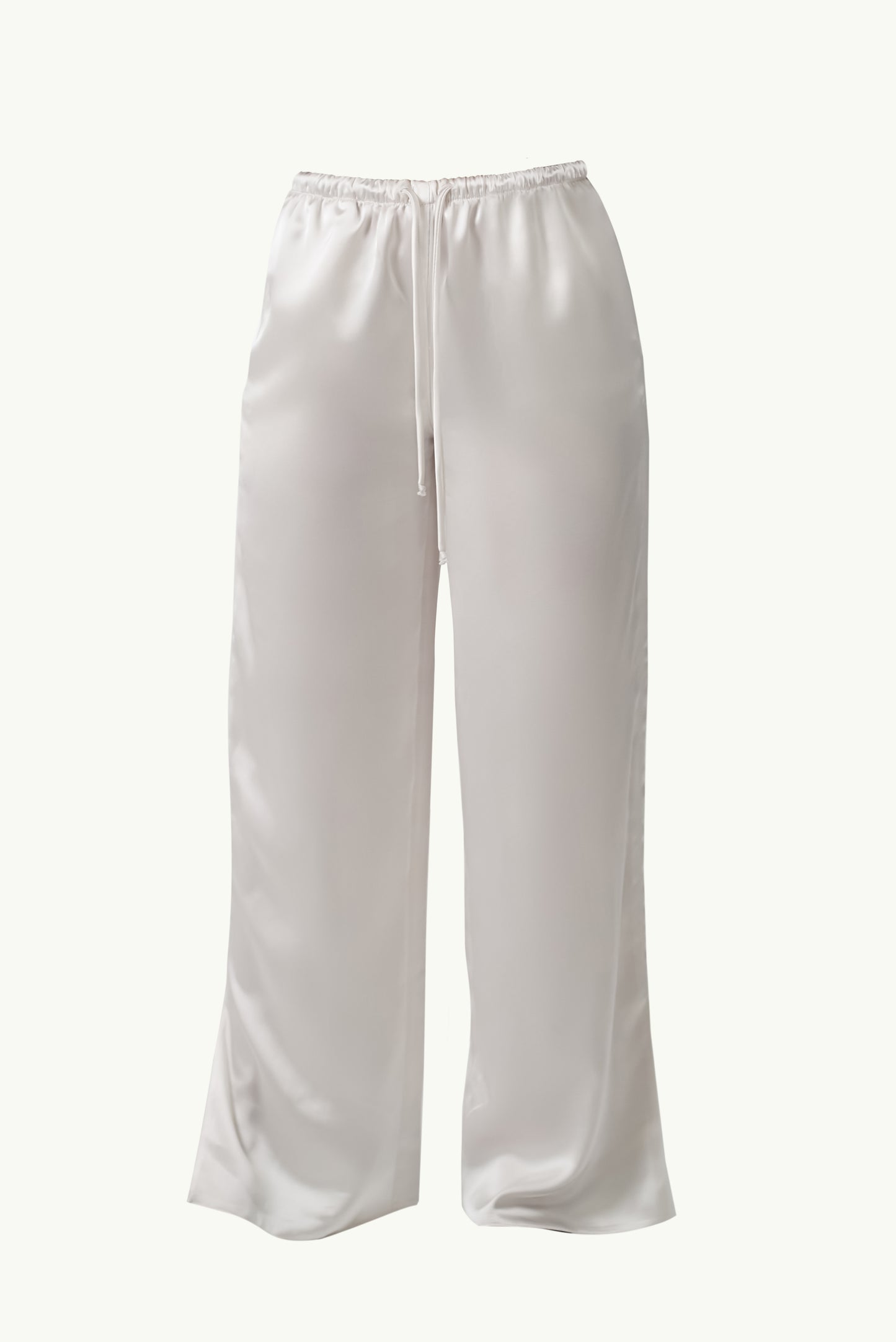 Satin pants in white