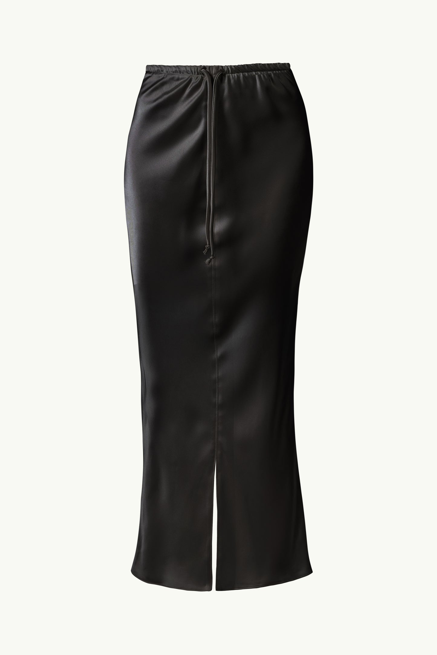 Satin maxi skirt in black