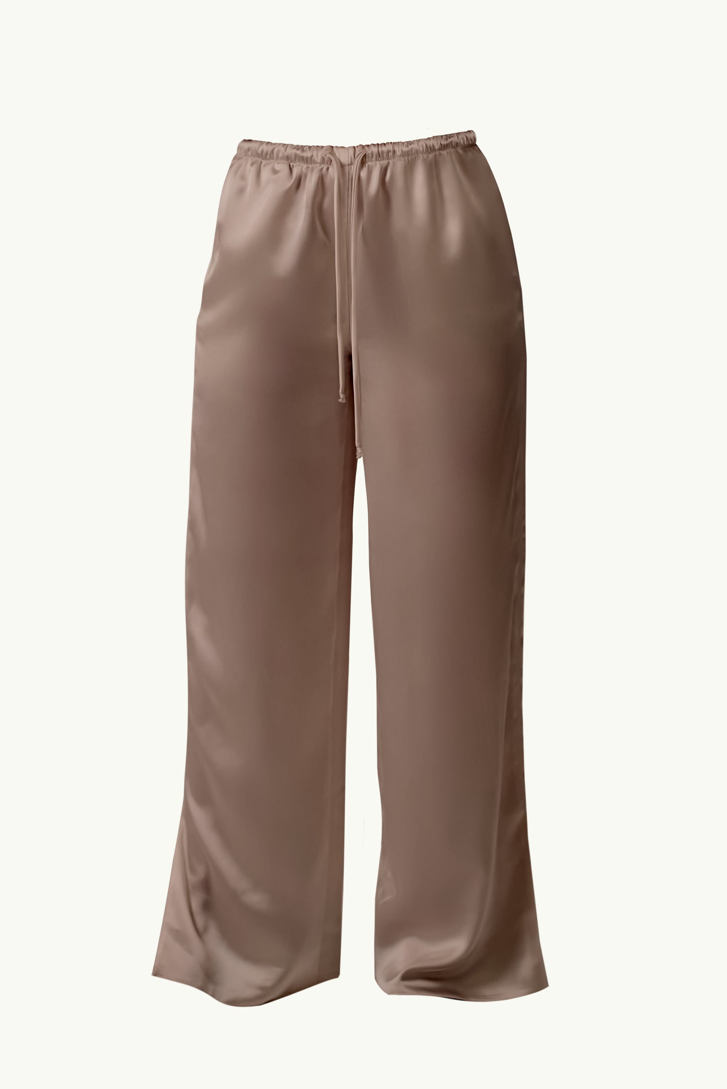 Satin pants in mocha