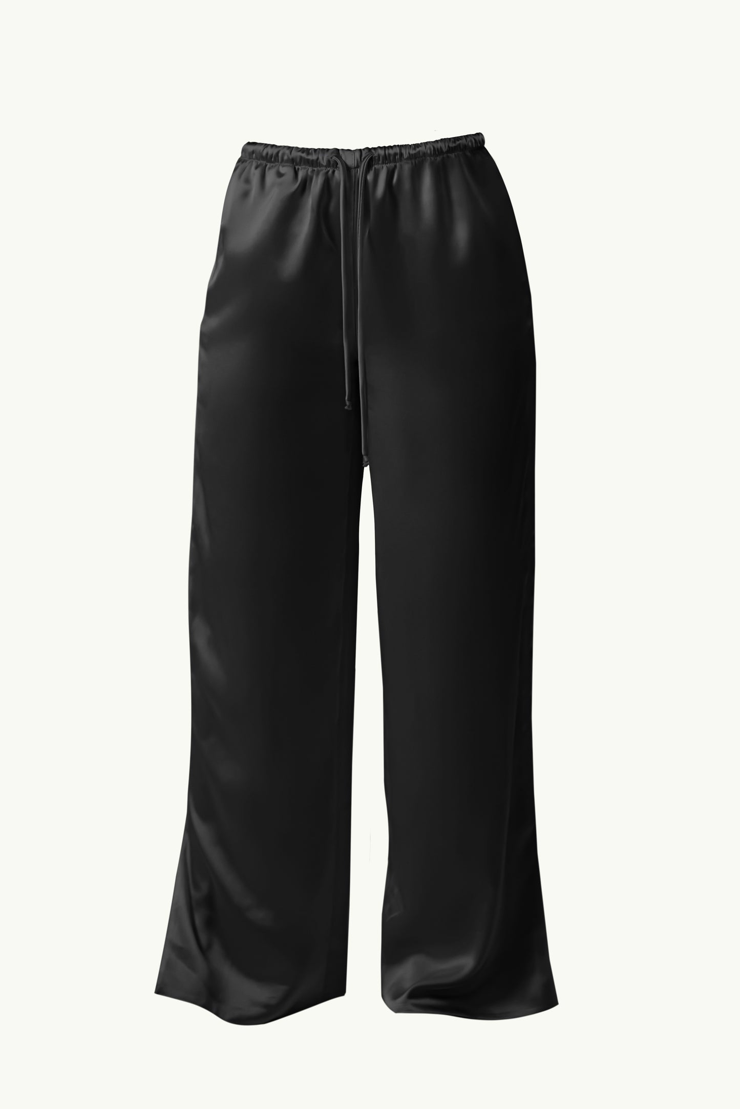 Satin pants in black