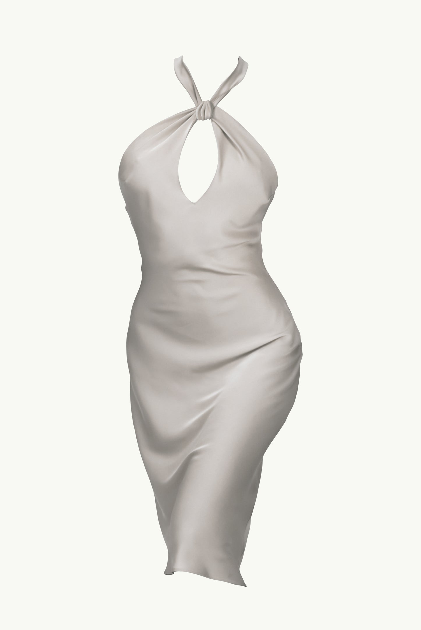 Midi dress with open back in white