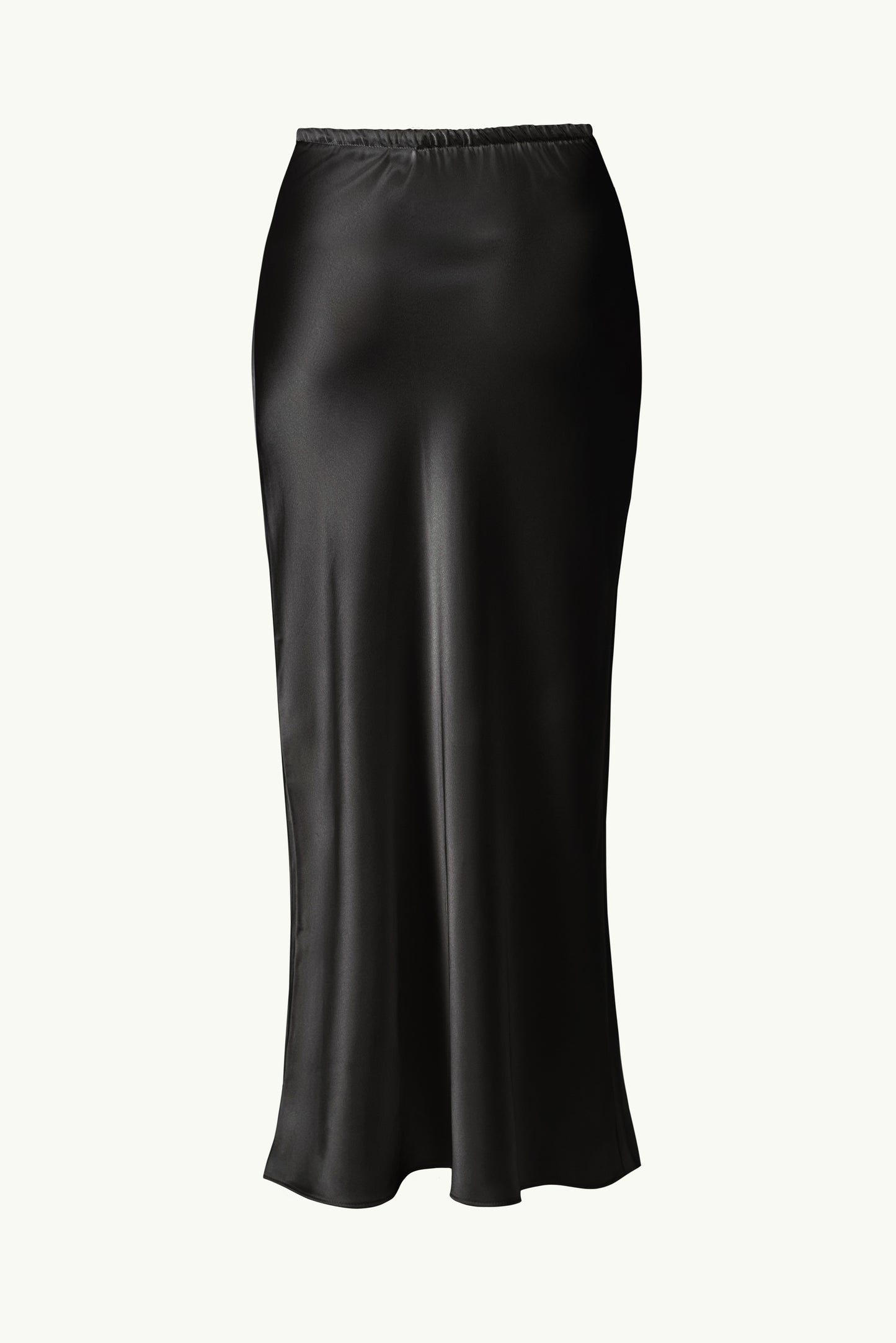 Satin maxi skirt in black