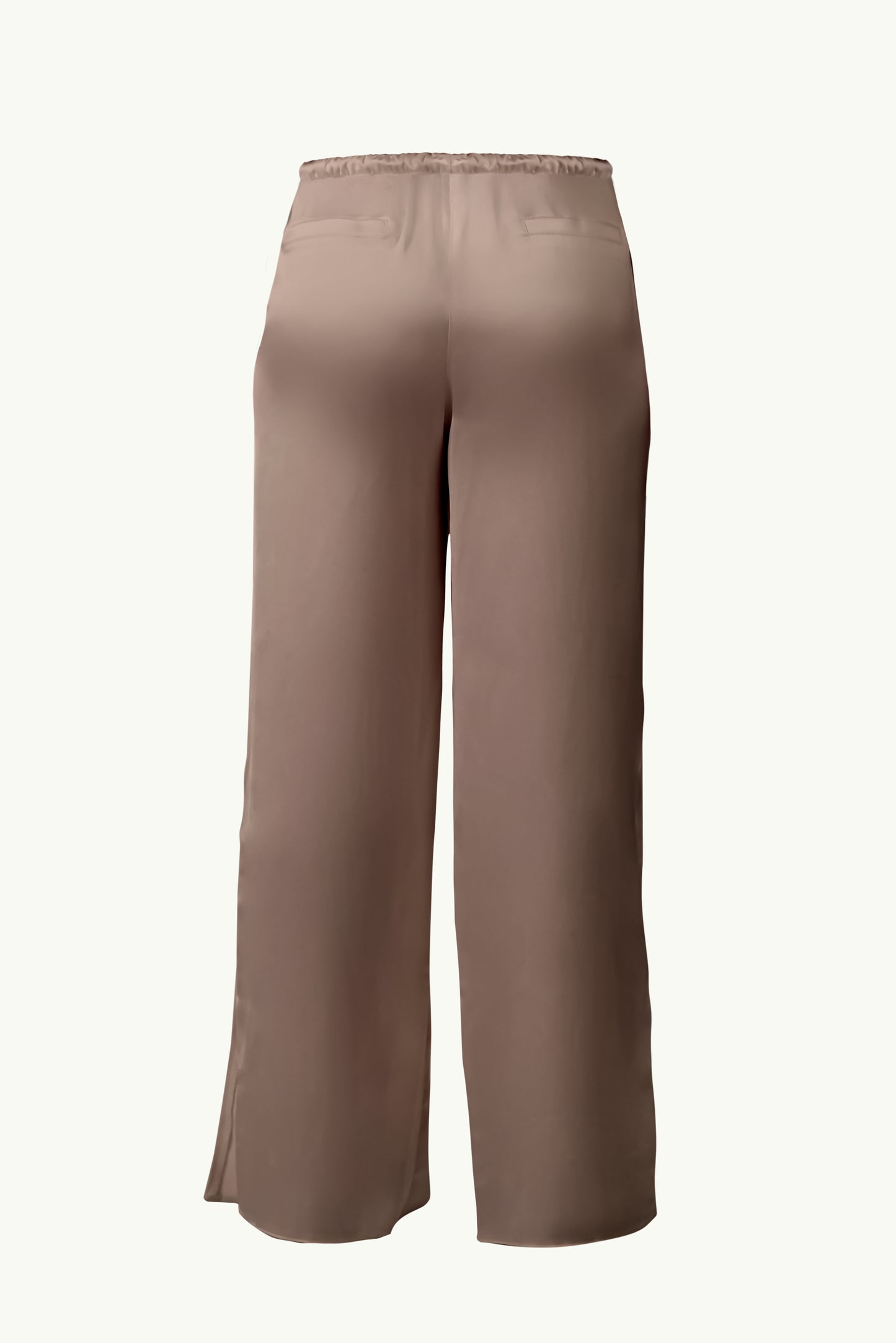 Satin pants in mocha