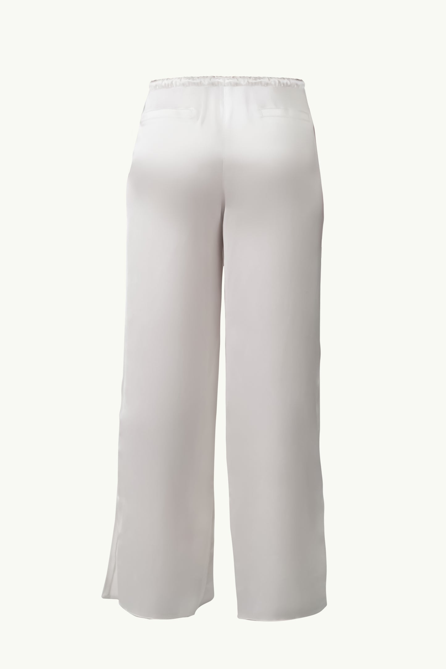 Satin pants in white