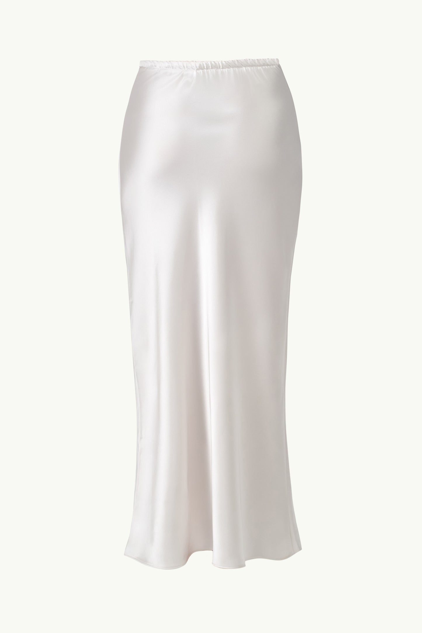 Satin maxi skirt in white