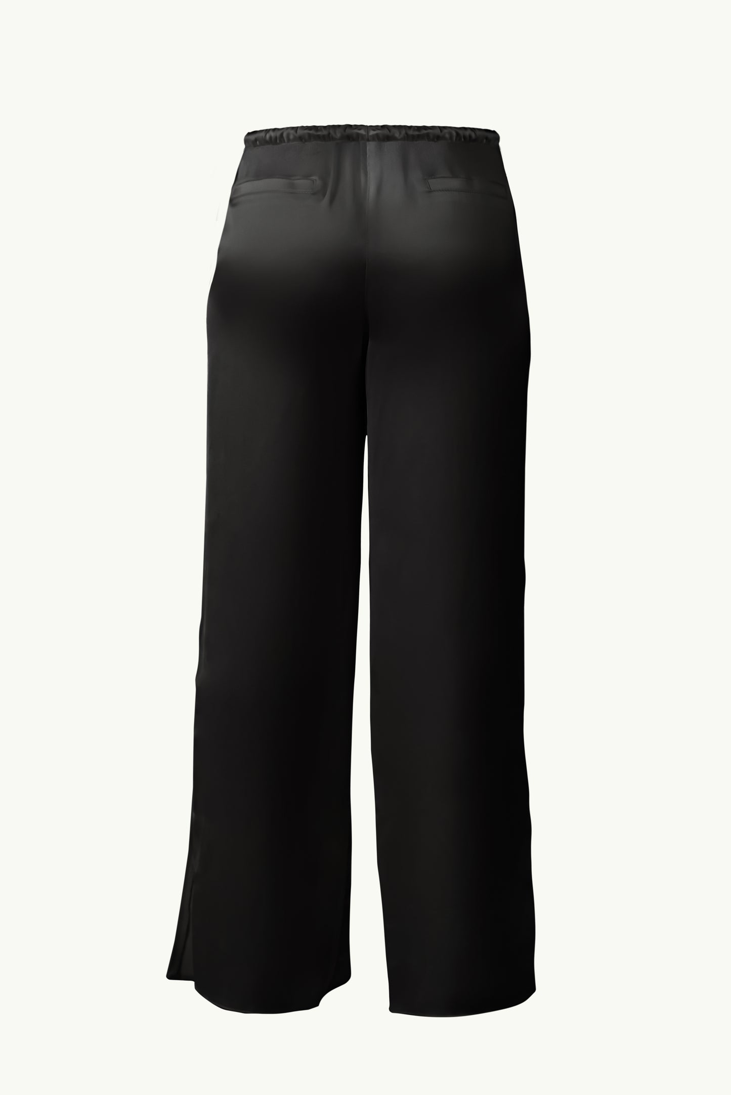 Satin pants in black
