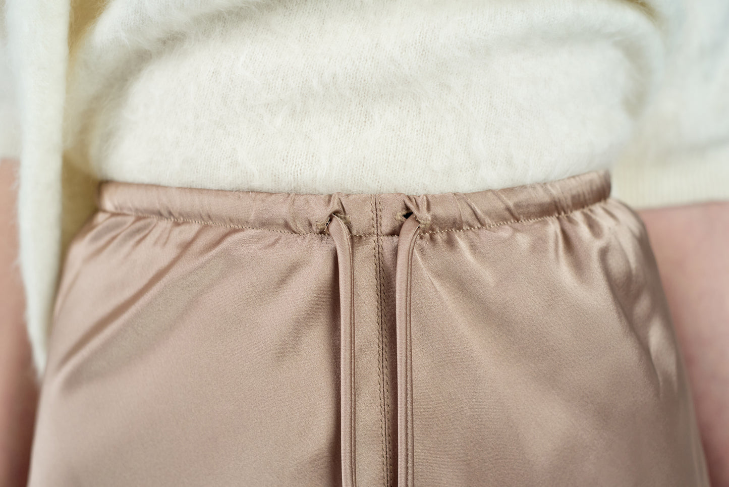 Satin maxi skirt in mocha